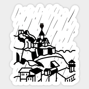 Owl city in the midnight rain Sticker